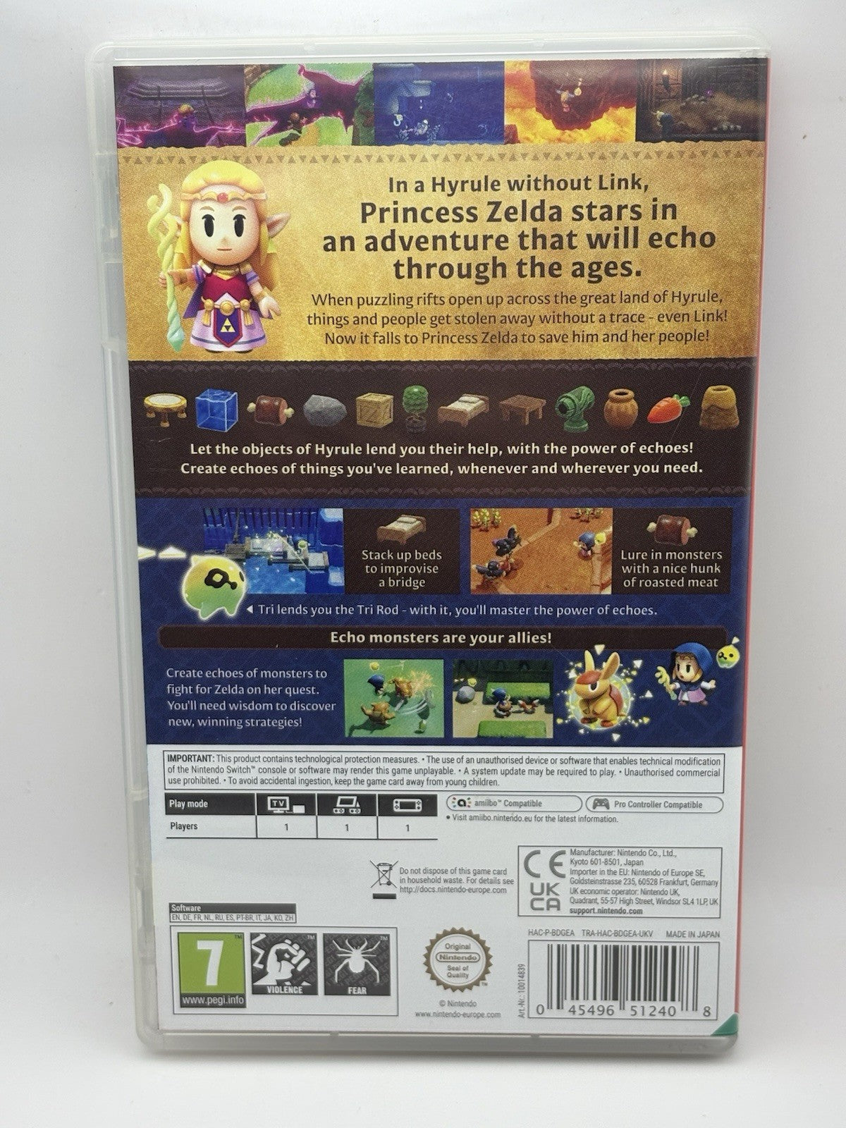 CASE ONLY – No Game – Zelda Echoes of Wisdom (Nintendo Switch) – PAL – VG