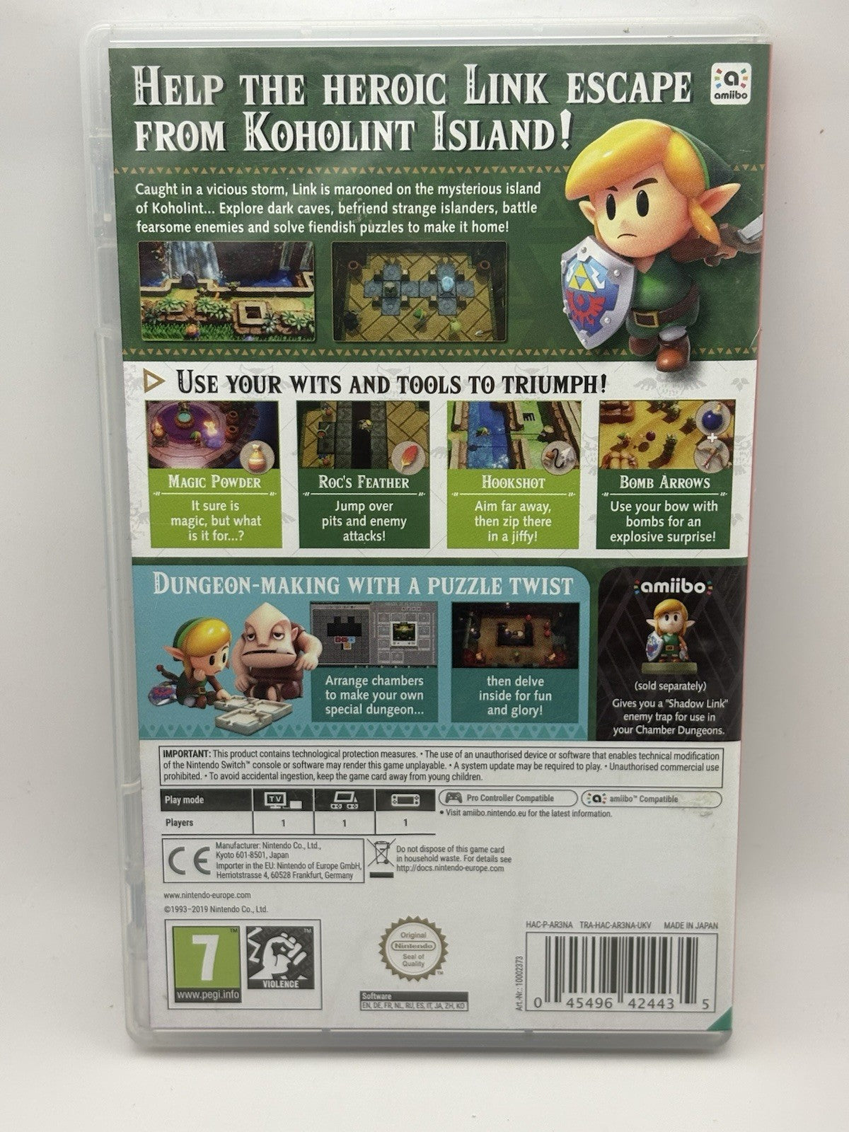 CASE ONLY – No Game – Zelda Link’s Awakening (Nintendo Switch) – PAL – VG
