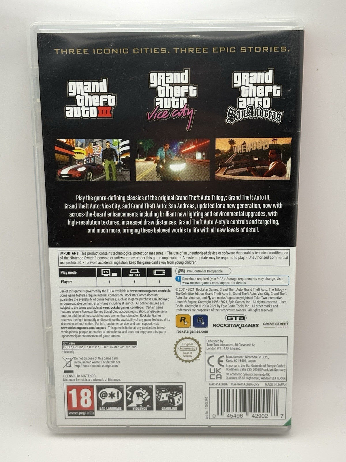Grand Theft Auto The Trilogy Nintendo Switch — Case Only NO GAME