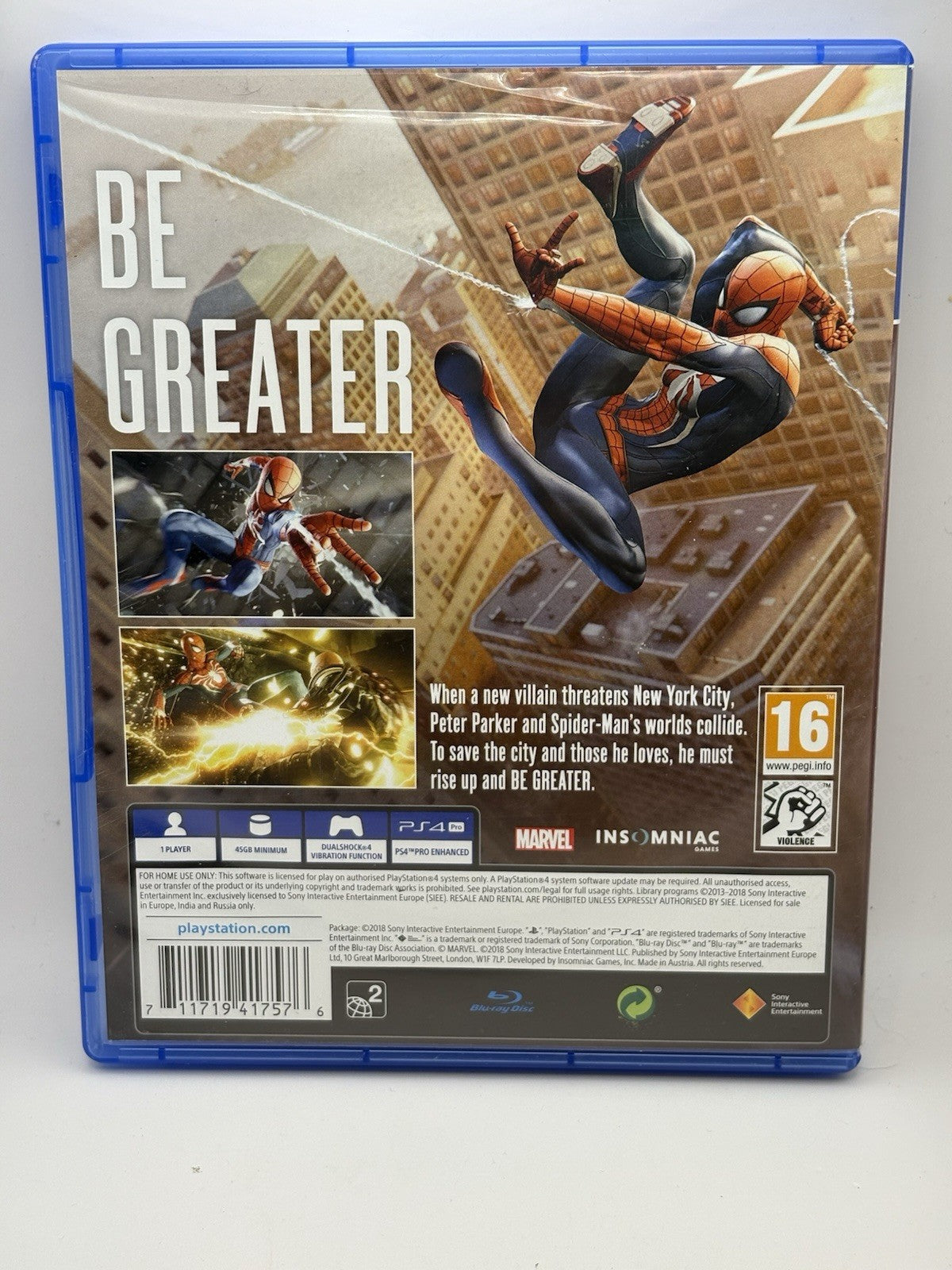 Spider-Man (Sony PlayStation 4, 2018) Ps4