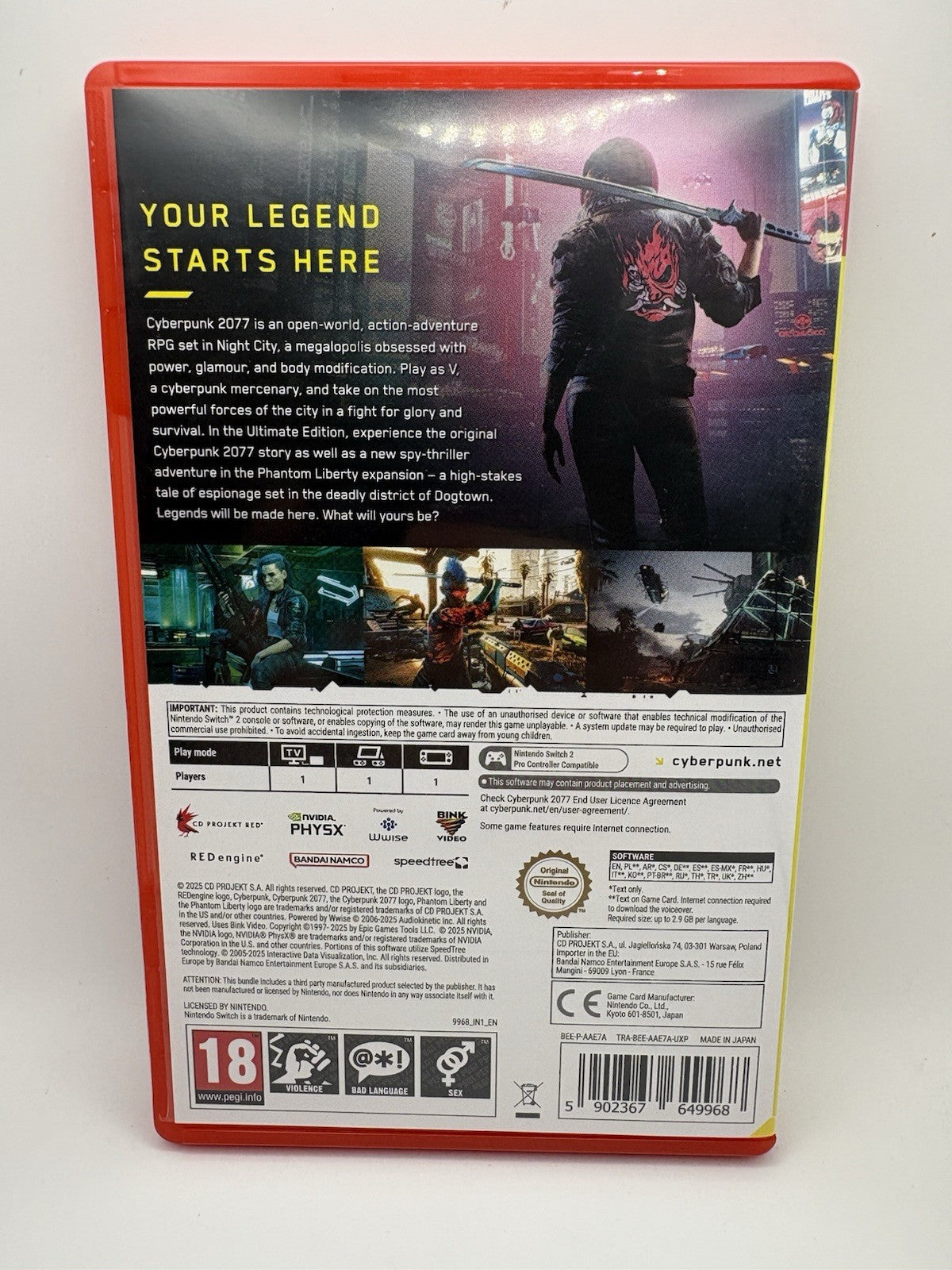 Cyberpunk 2077 Ultimate Edition Nintendo Switch 2