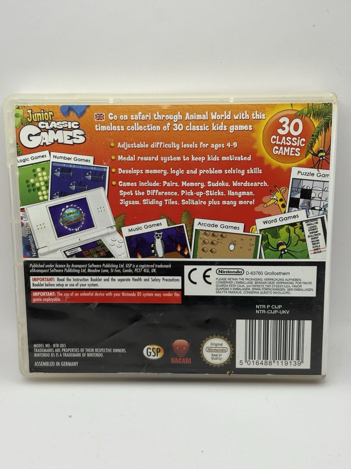 Junior Classic Games - Nintendo DS, Boxed with Manual