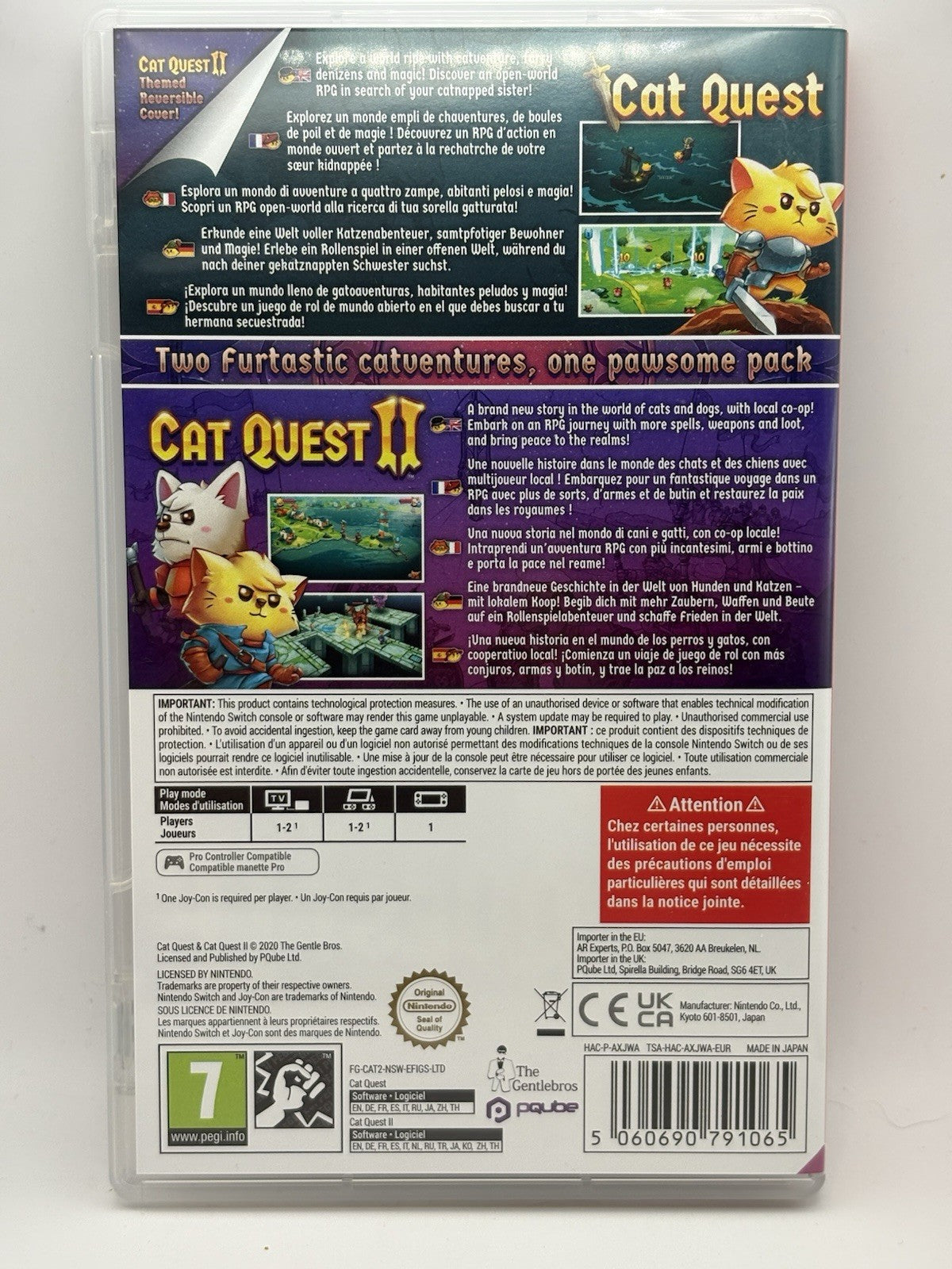 Cat Quest + Cat Quest II 2 Pawsome Pack Nintendo Switch Case Only No Game