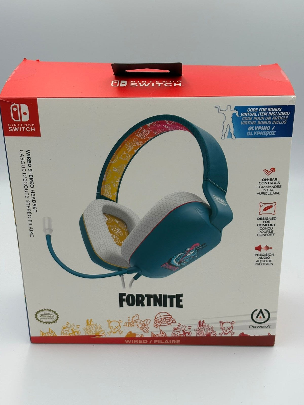New Boxed PowerA Nintendo Switch Wired Stereo Headset - Fortnite Llambro