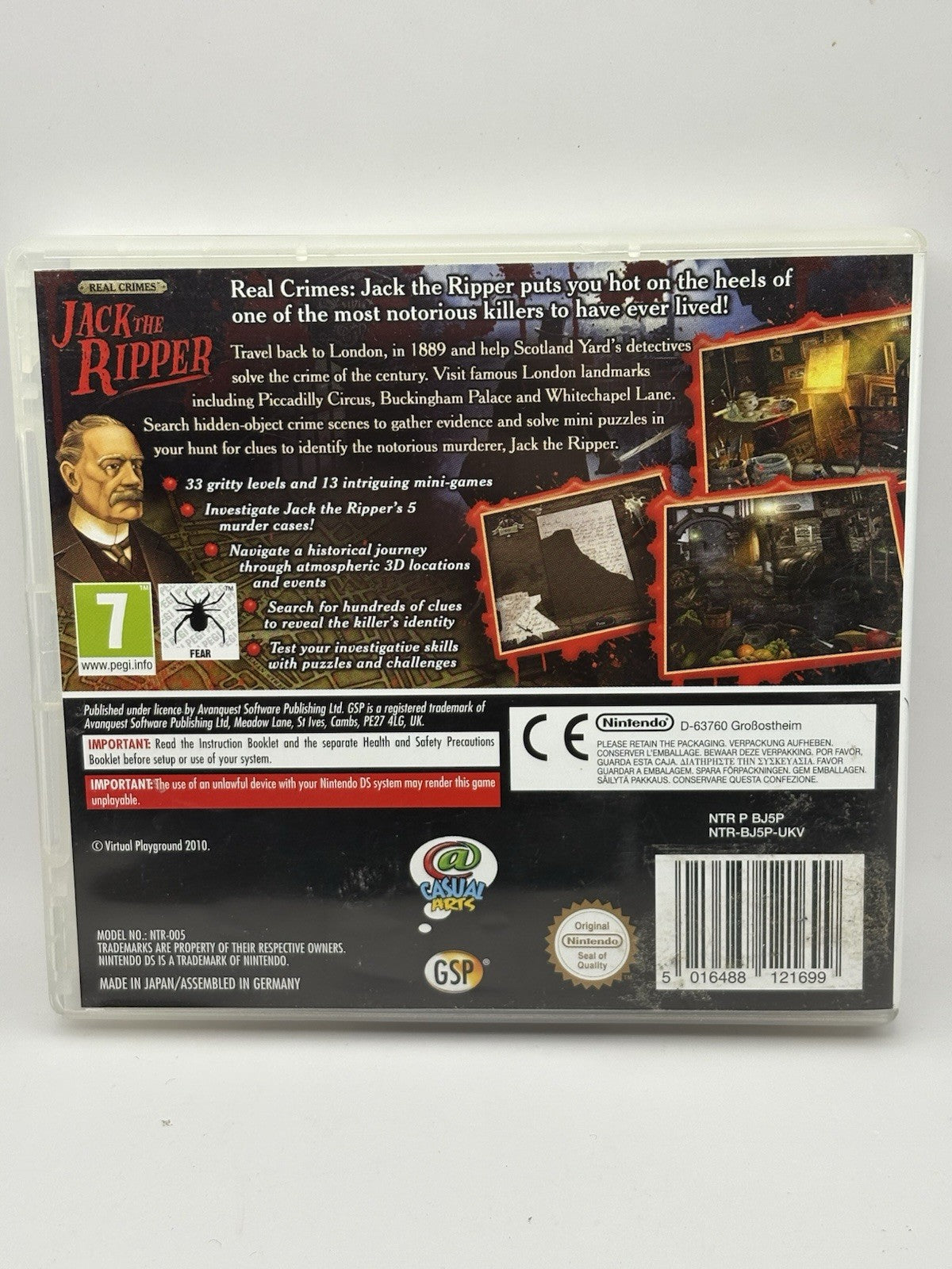 Real Crimes: Jack the Ripper Nintendo DS 2010 with Manual