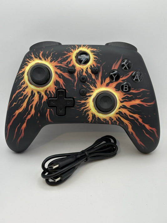 Wireless Pro Controller Fire Design Nintendo Switch Flames