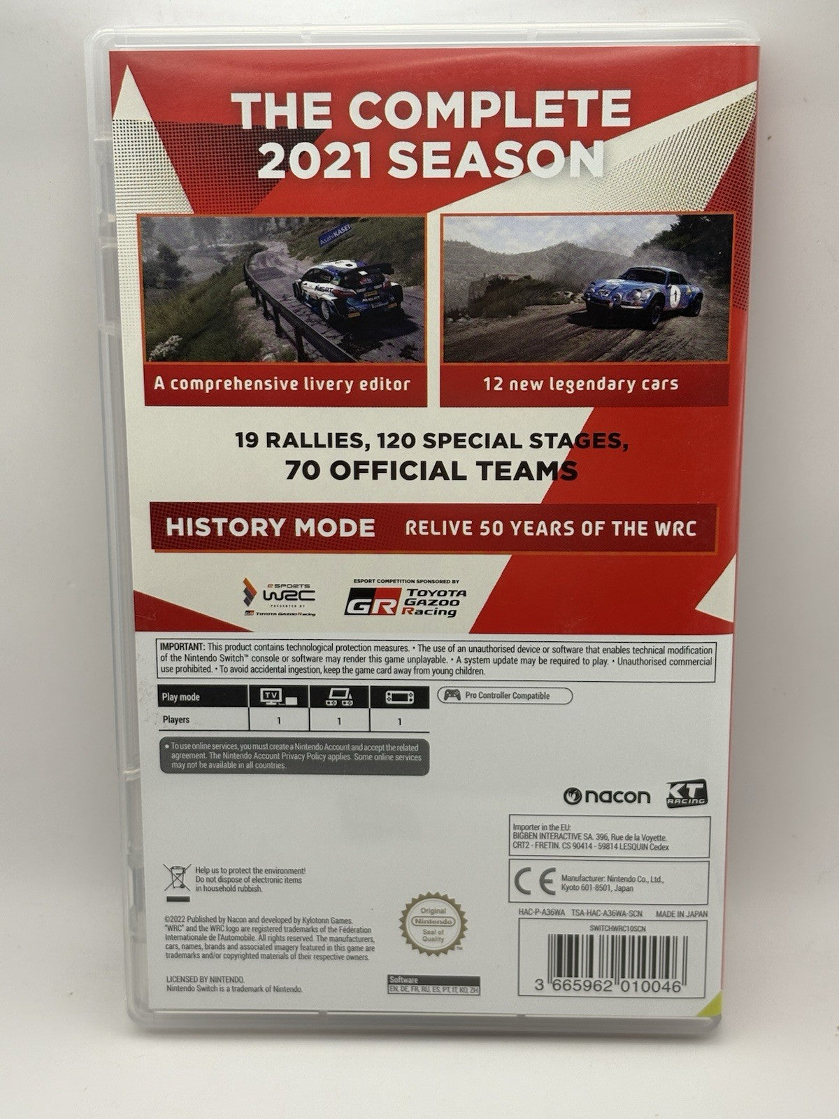 CASE ONLY – No Game – WRC 10 (Switch) – PAL – VG