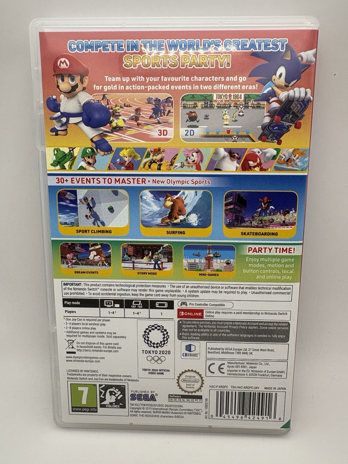 Mario & Sonic at the Olympic Games: Tokyo 2020 Nintendo Switch Game boxed