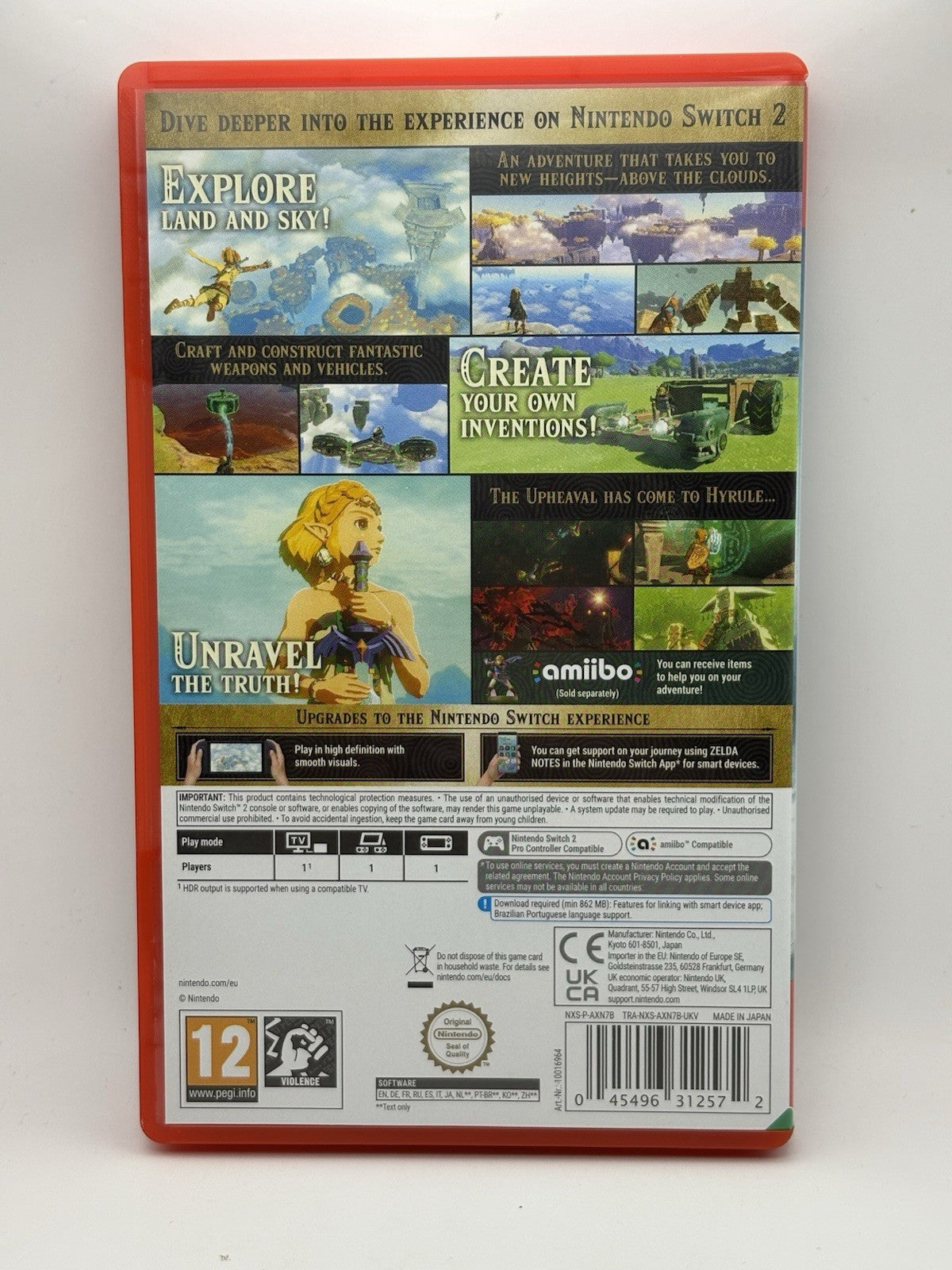 CASE ONLY – No Game – Zelda Tears of the Kingdom (Nintendo Switch 2) – PAL