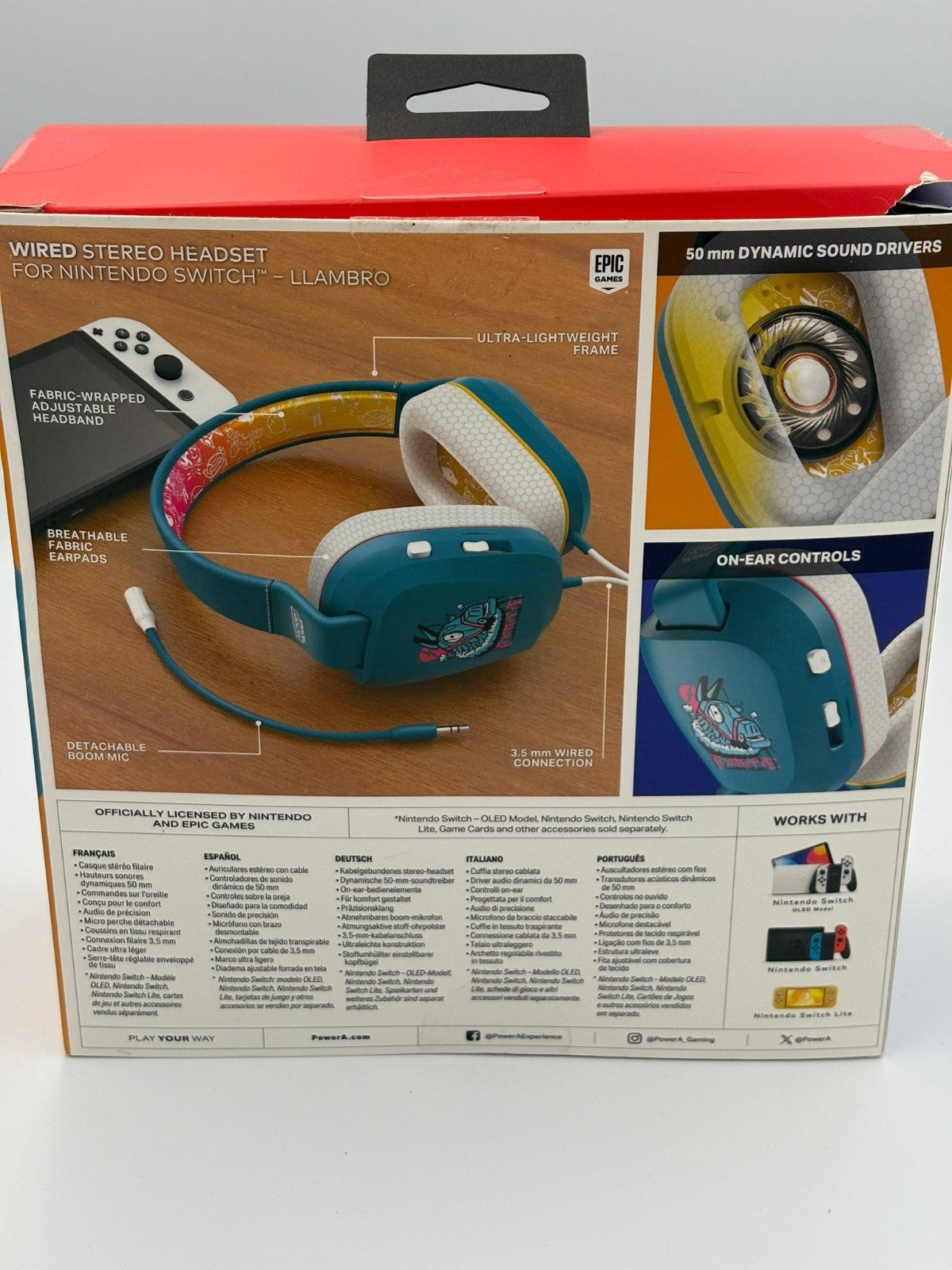 New Boxed PowerA Nintendo Switch Wired Stereo Headset - Fortnite Llambro