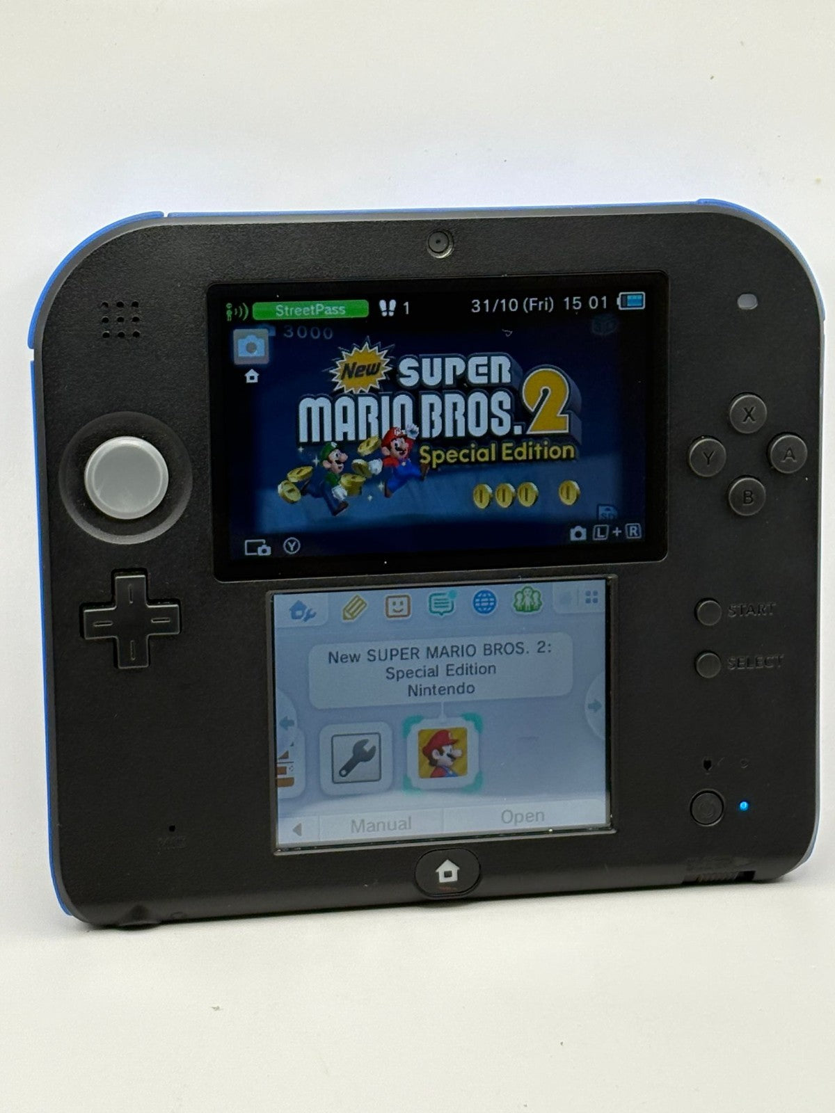 Super Mario Bros 2 Nintendo 2DS Console Black & Blue Collector Edition Boxed VGC