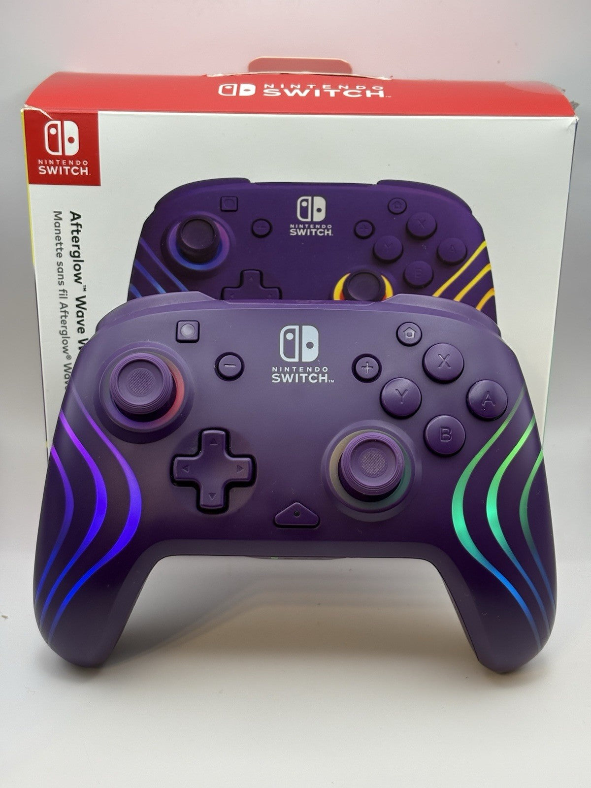 PDP Afterglow Wave Wireless Controller – Nintendo Switch – RGB Lighting – Boxed