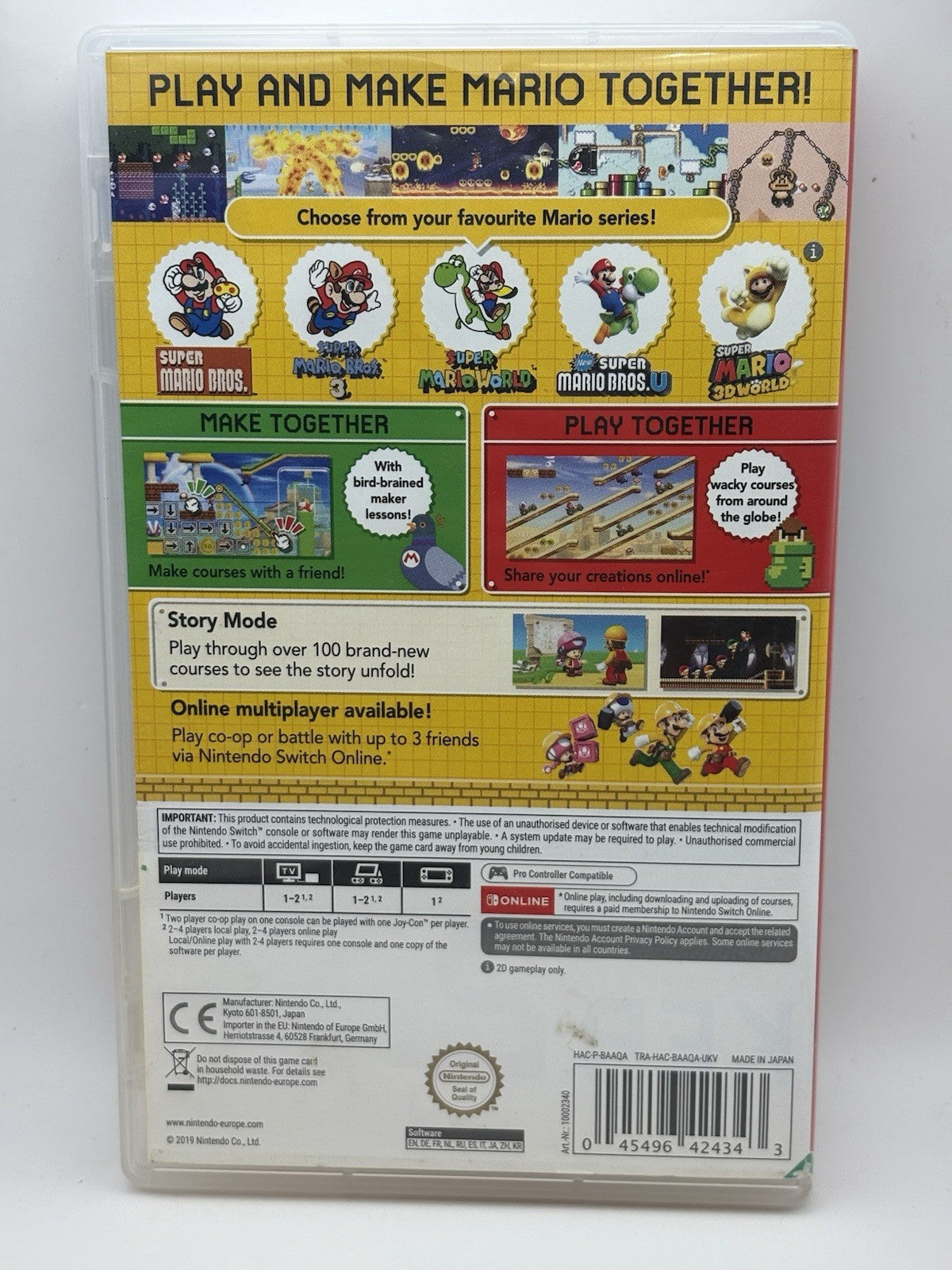 Super Mario Maker 2 (Nintendo Switch, 2019) - Case Only No Game