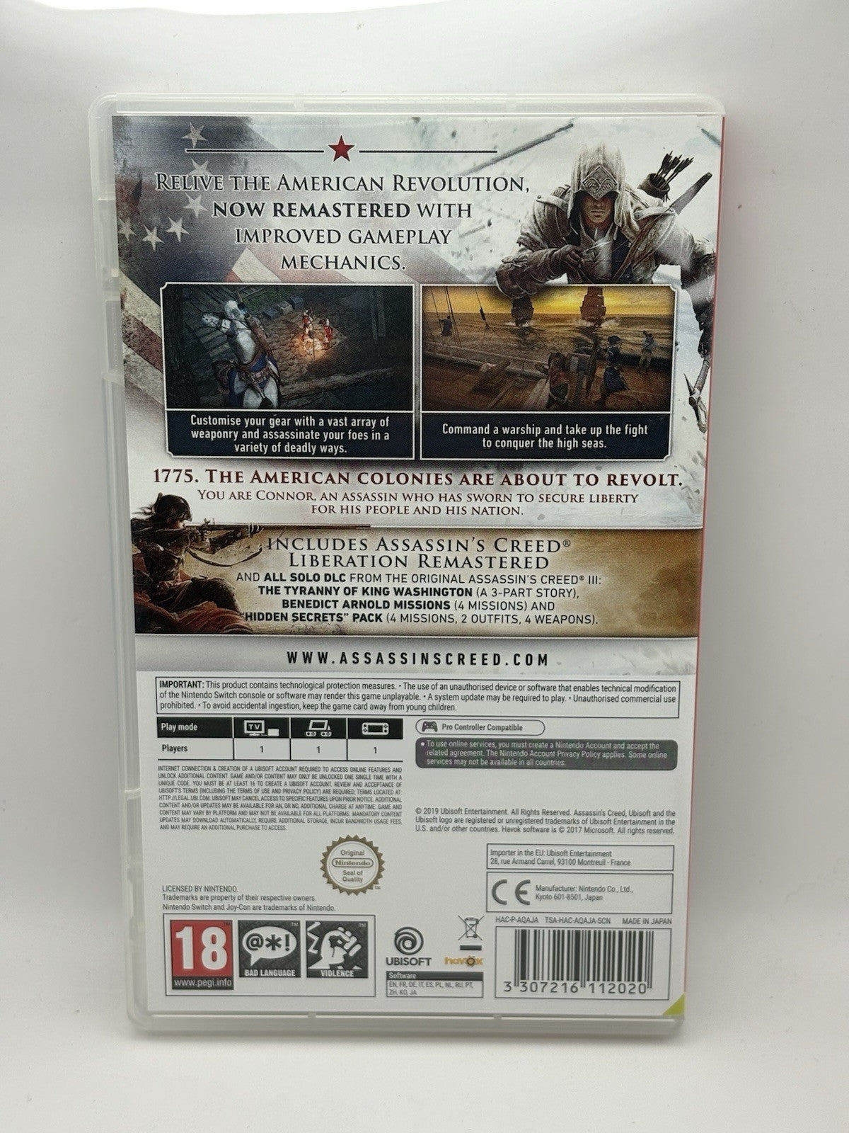 CASE ONLY – No Game – Assassin’s Creed III Remastered (Switch) – PAL – VG