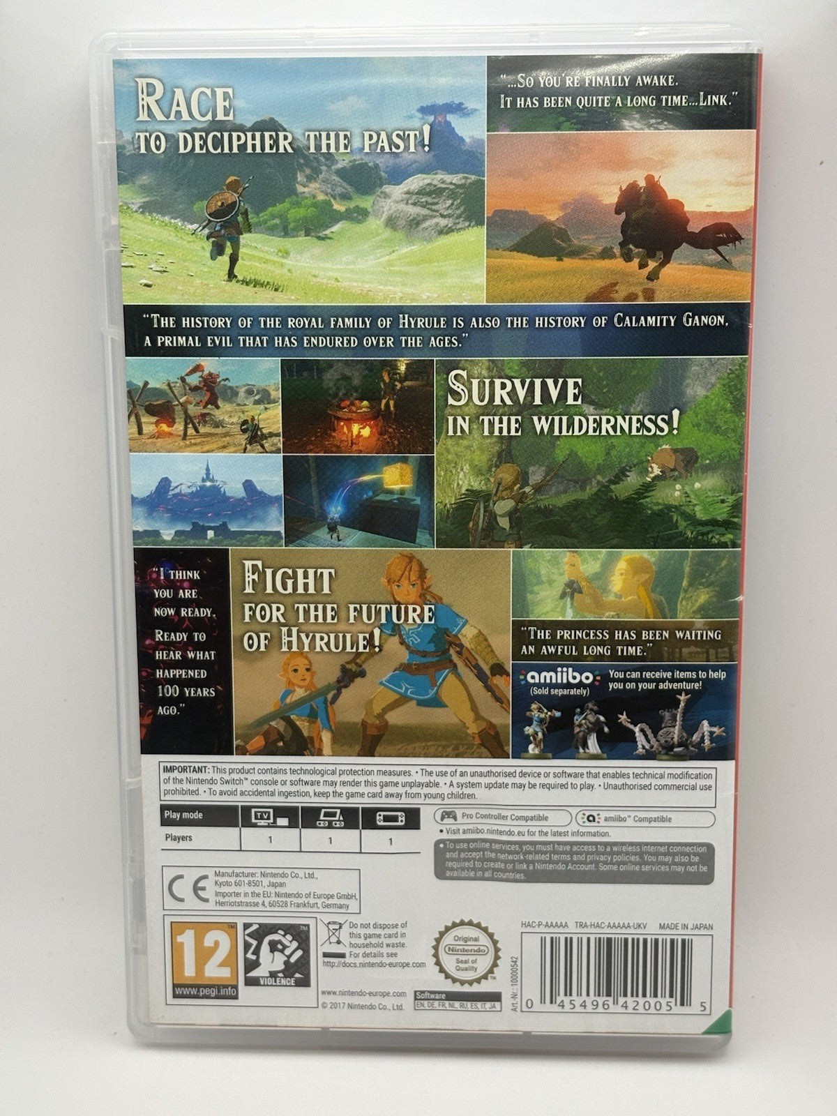 The Legend of Zelda: Breath of The Wild Nintendo Switch Case Only No Game