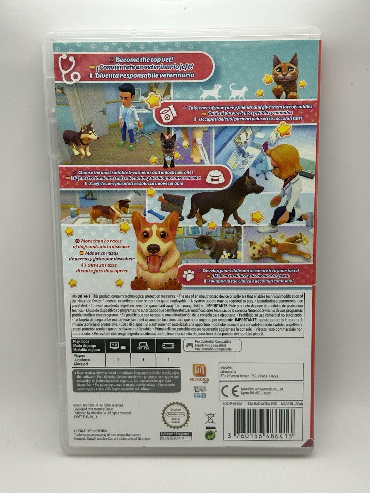 Case Only No Game My Universe Pet Clinic Cats & Dogs Nintendo Switch