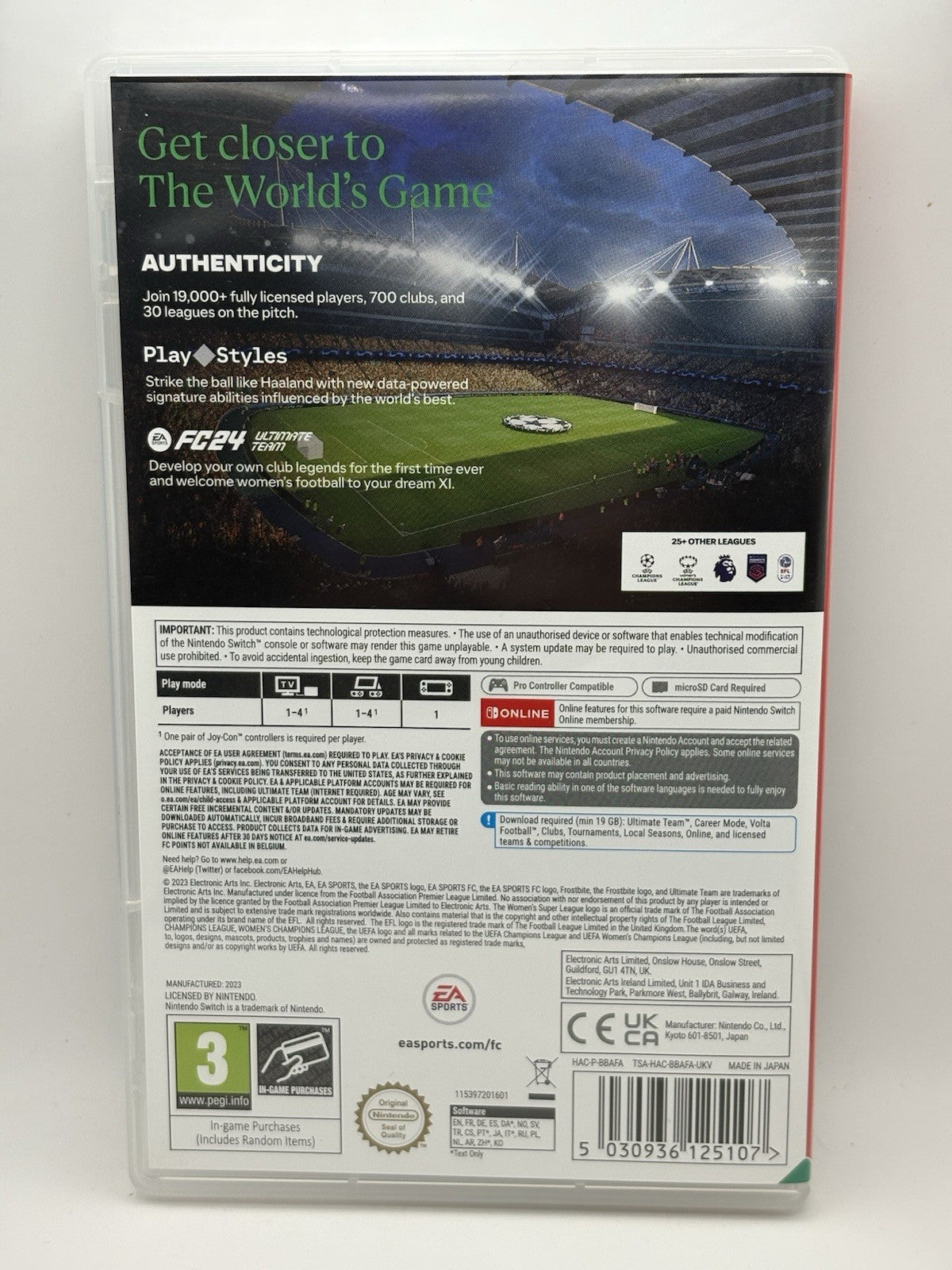 EA Sports FC 24 Nintendo Switch Case Only No Game